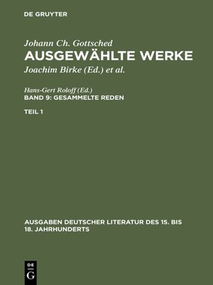 cover image of Gesammelte Reden. 1. Teil